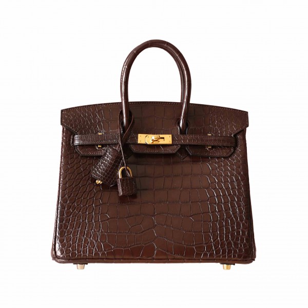 BIRKIN 25 EBENE MATTE ALLIGATOR GHW