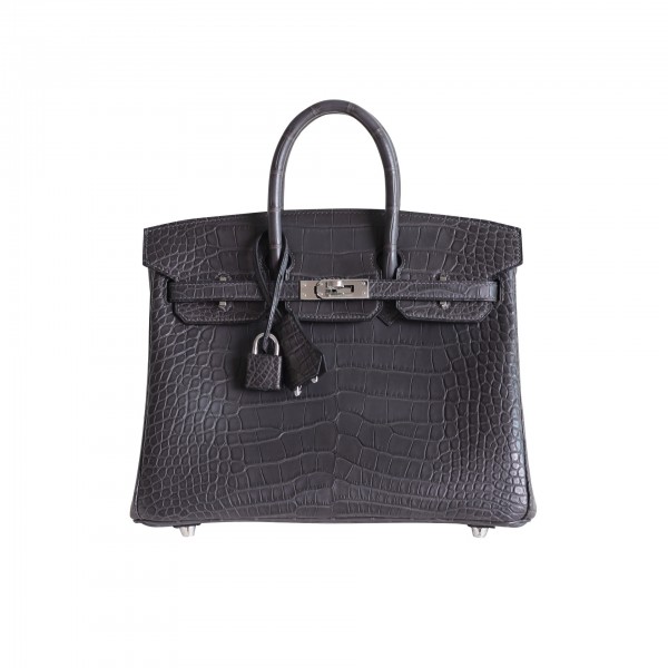 BIRKIN 25 GRAPHITE MATTE ALLIGATOR PHW
