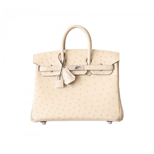 BIRKIN 25 PARCHEMIN OSTRICH GHW
