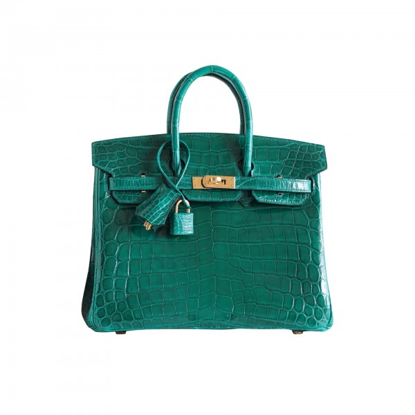 BIRKIN 25 VERT EMERAUDE SHINY NILOTICUS GHW