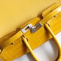BIRKIN TOUCH 25 AMBRE SHINY NILOTICUS AND TOGO LEATHER PHW