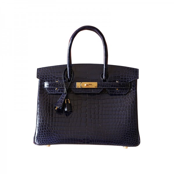 BIRKIN 30 DEEP BLUE SHINY POROSUS GHW