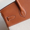 BIRKIN 30 FAUVE BARENIA AND TOILE CANVAS PHW