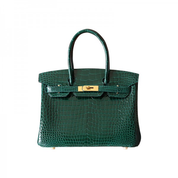 BIRKIN 30 VERT FONCE SHINY POROSUS GHW