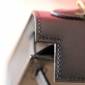 MINIKELLY BALCK BOX LEATHER GOLD HARDWARE