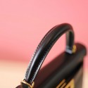 MINIKELLY BALCK BOX LEATHER GOLD HARDWARE