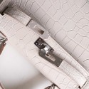 MINIKELLY BETON MATTE ALLIGATOR SILVER HARDWARE
