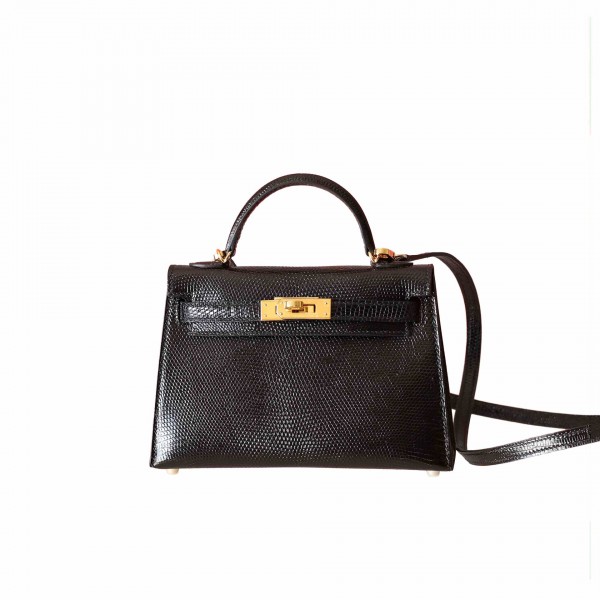 MINIKELLY BLACK LIZARD GOLD HARDWARE