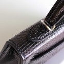 MINIKELLY BLACK LIZARD SILVER HARDWARE