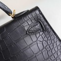 MINIKELLY BLACK MATTE ALLIGATOR GOLD HARDWARE