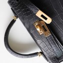 MINIKELLY BLACK MATTE ALLIGATOR GOLD HARDWARE