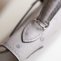 MINIKELLY BLUE GLACIER OSTRICH SILVER HARDWARE
