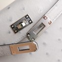 MINIKELLY BLUE GLACIER OSTRICH SILVER HARDWARE