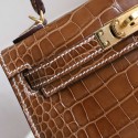 MINIKELLY FICELLE SHINY ALLIGATOR GOLD HARDWARE