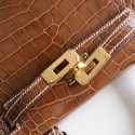 MINIKELLY FICELLE SHINY ALLIGATOR GOLD HARDWARE