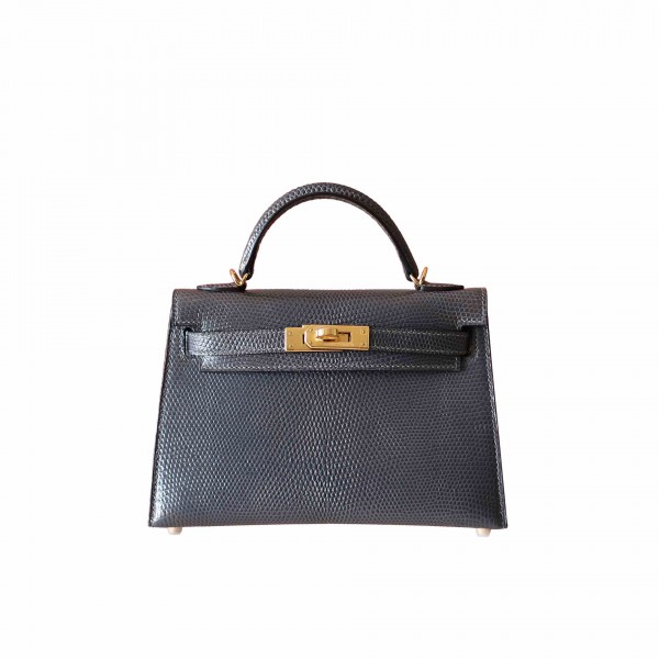 MINIKELLY GRAPHITE LIZARD GOLD HARDWARE
