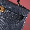 MINIKELLY GRAPHITE LIZARD GOLD HARDWARE