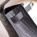 MINIKELLY GRAPHITE MATTE ALLIGATOR SILVER HARDWARE